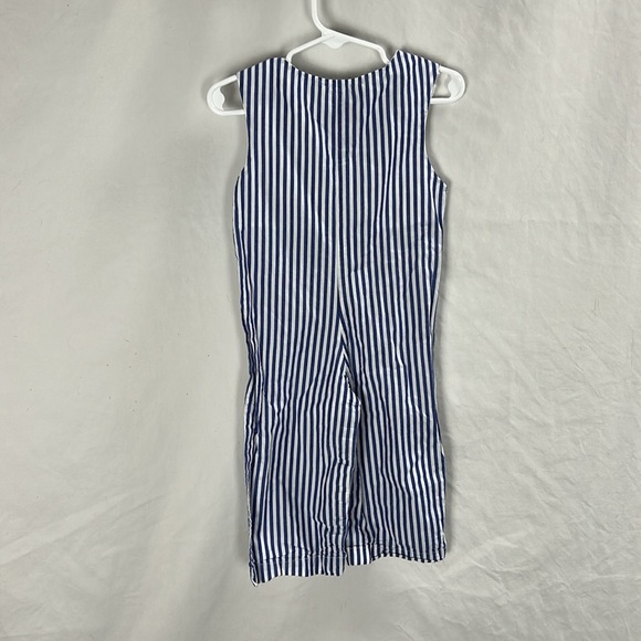 Lil Cactus Blue and White Striped USA Patriotic Applique Jumpsuit -Size 18-24m - Picture 4 of 5